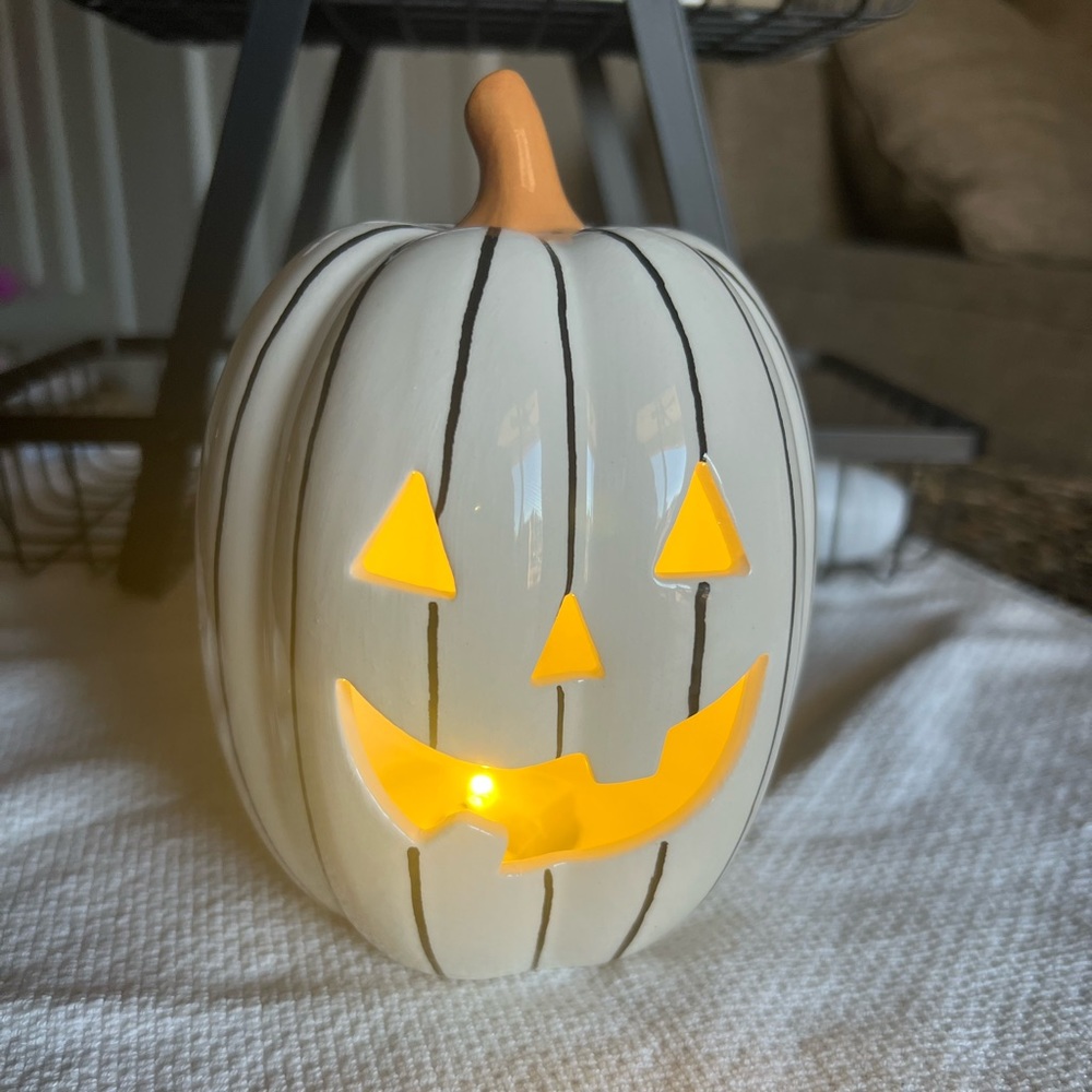 LAST ONE! 2023 Target Bullseye Black and White Ceramic Pumpkin